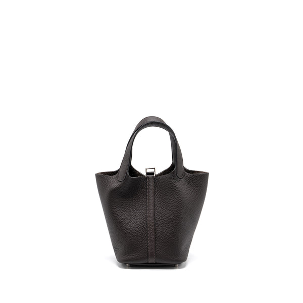 Hermes Picotin 18 Clemence Macassar SHW Stamp B
