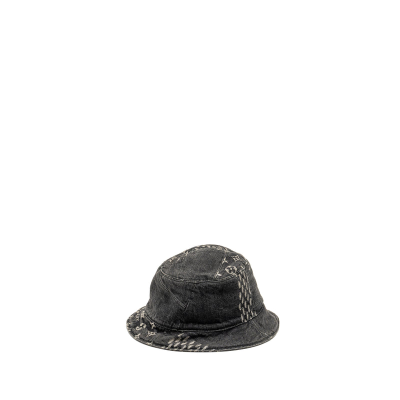 Louis Vuitton × Nigo Size 58 Damier Bucket Hat Denim BLACK