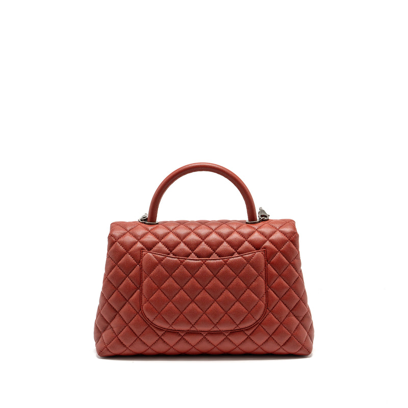 Chanel Large Coco Handle Caviar Dark Red Ruthenium Hardware