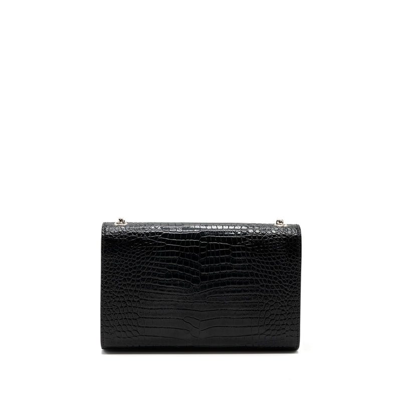 Saint Laurent/YSL Kate Tassel Croc-embossed calfskin Black SH