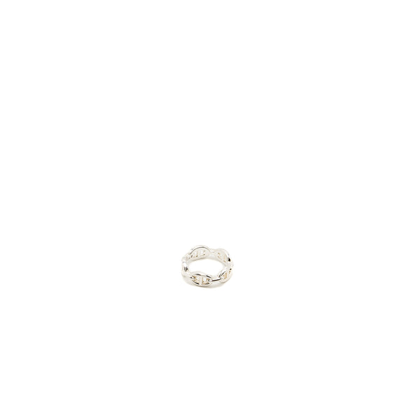 HERMES size 59 Chaine d'ancre Enchainee ring, small model sterling silver