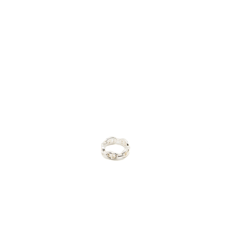HERMES size 59 Chaine d'ancre Enchainee ring, small model sterling silver