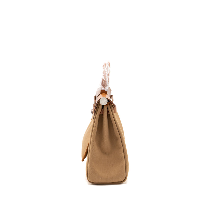 Hermes Herbag 31 Zip Bag Canvas/Hunter Chai/Fauve SHW Stamp Z