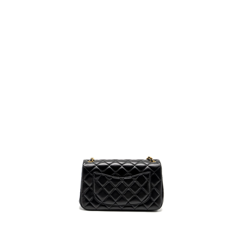 Chanel 24k Pearl Crush Mini Rectangular Flap Bag Shiny Lambskin  Black GHW (microchip)