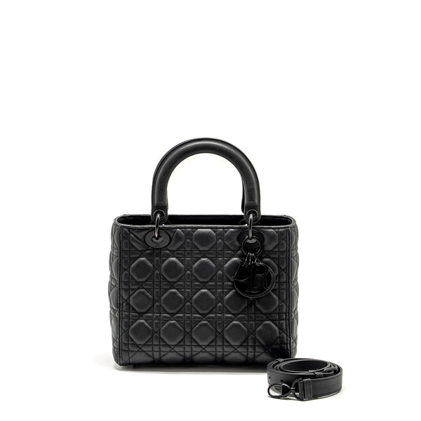 Dior Medium Lady Dior Ultramatte Cannage Calfskin So Black