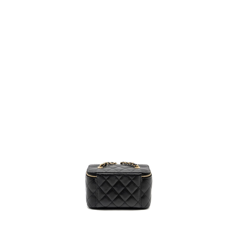 CHANEL Long Vanity With Chain Caviar Black LGHW