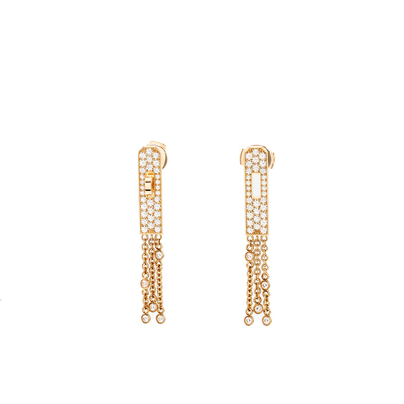 Hermes Kelly Gavroche Earrings Rose Gold, Diamonds