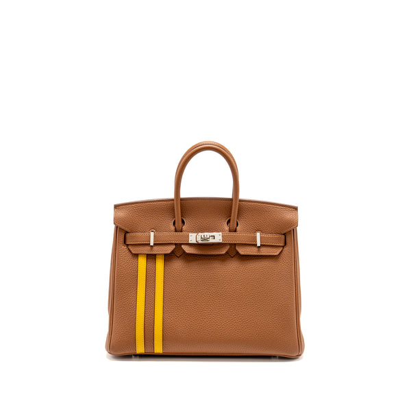 Hermes Birkin 25 Officer Togo/Swift Gold/Ambre SHW Stamp C