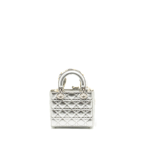 Dior Small My ABC Lady Dior Cannage Calfskin Metallic Silver SHW