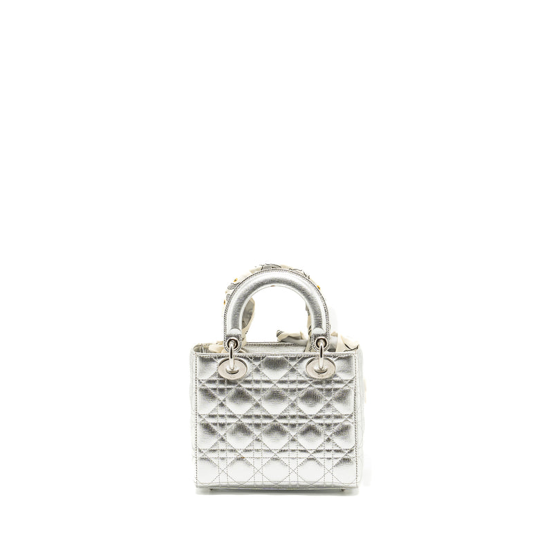 Dior Small My ABC Lady Dior Cannage Calfskin Metallic Silver SHW