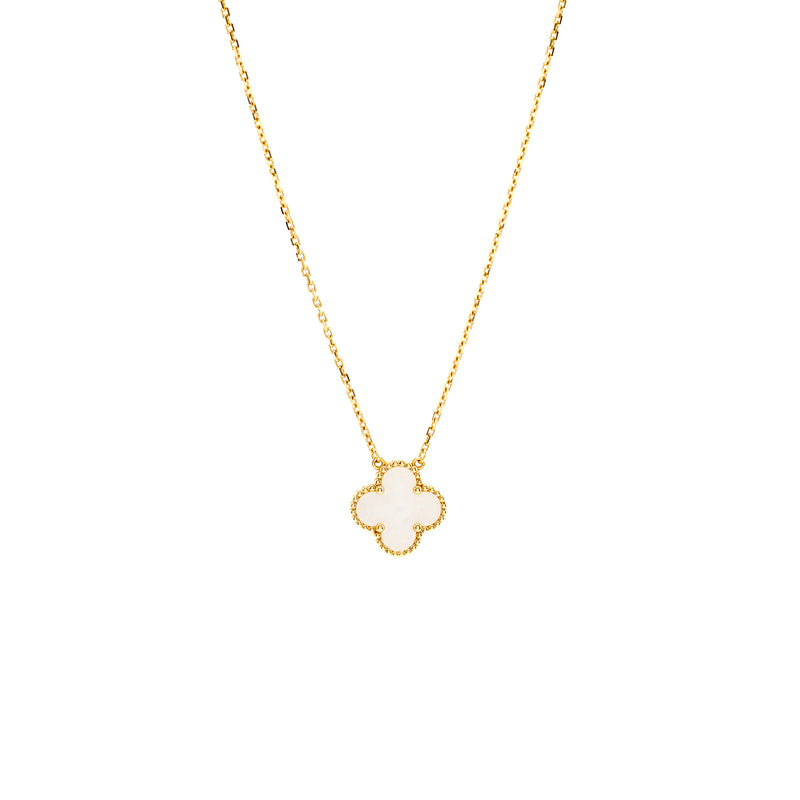 Van Cleef & Arpels Vintage Alhambra Pendant White Mother of Pearl Yellow Gold