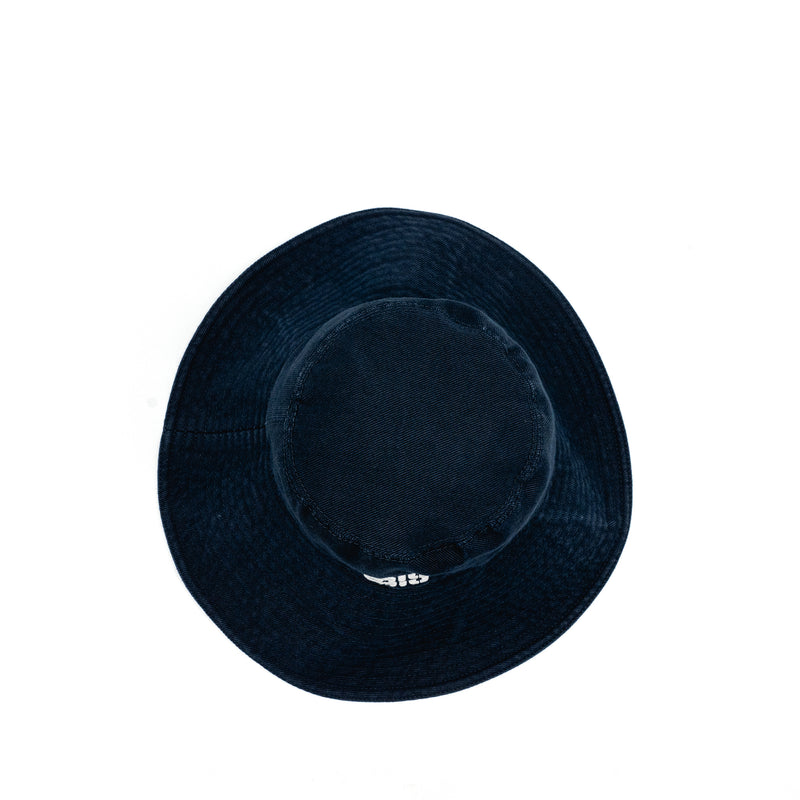 Miu Miu Size S Drill Hat Cotton Dark Blue and Logo Sunglasses Black (Sell in Set)