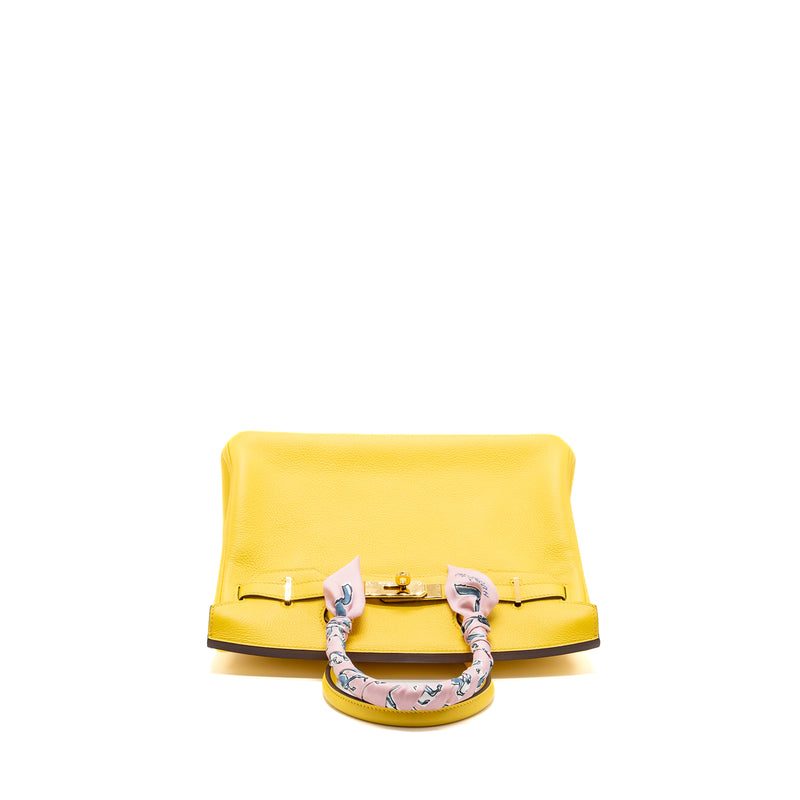 Hermes birkin 30 Taurillon Novillo Jaune De Naples GHW stamp D