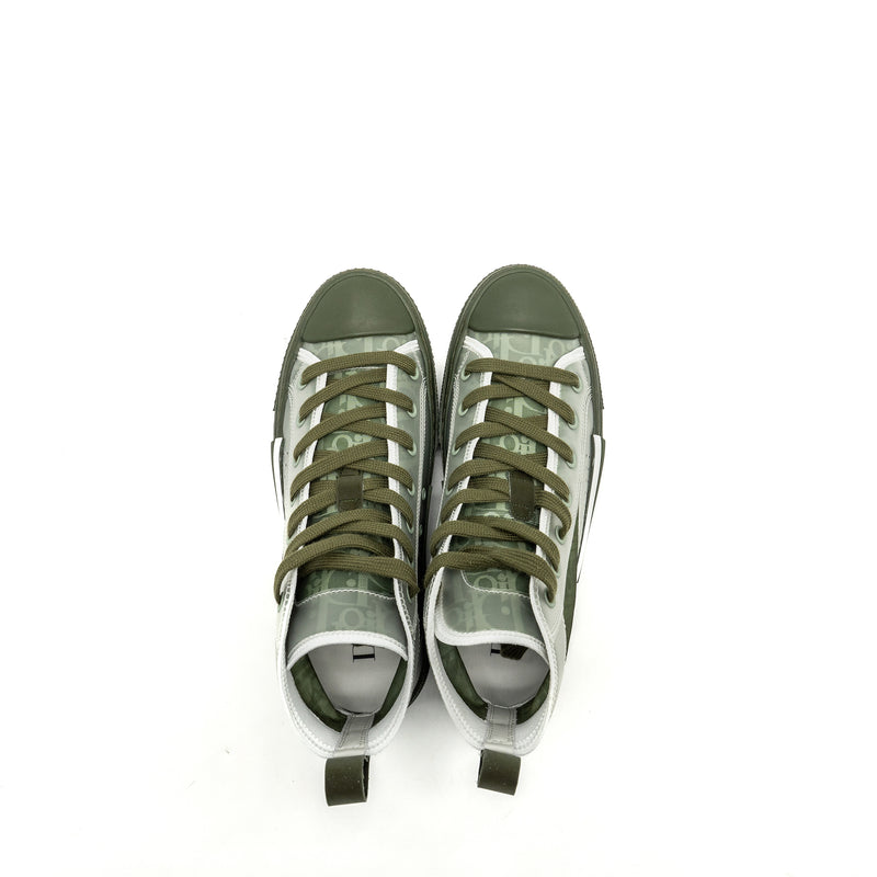 Dior Size 39 B23 Oblique High-top Sneaker Green/Oblique