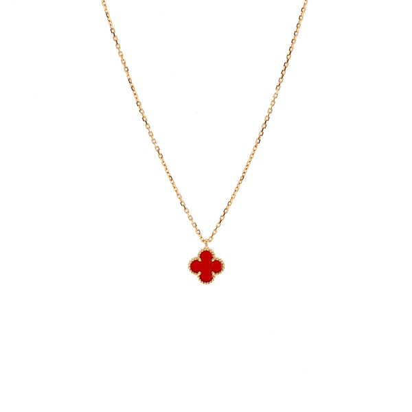 Van Cleef & Arpels Sweet Alhambra Pendant Rose Gold, Carnelian