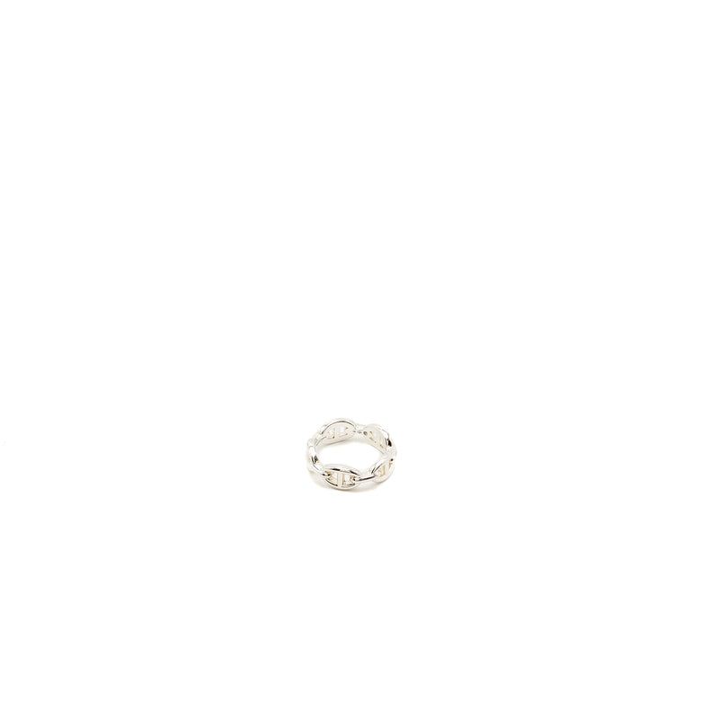 HERMES size 59 Chaine d'ancre Enchainee ring, small model sterling silver