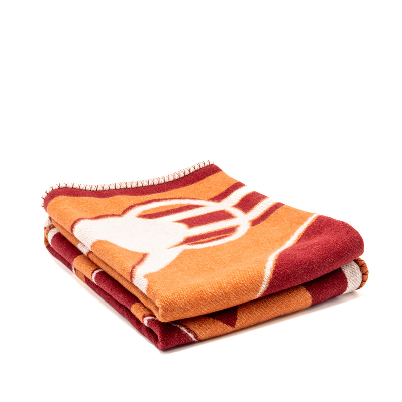 Hermes Tatersale Blanket Merinos Wool/Cashmere Rouille