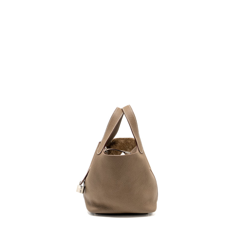 Hermes Picotin 18 Lock Bag Clemence Etoupe SHW Stamp U