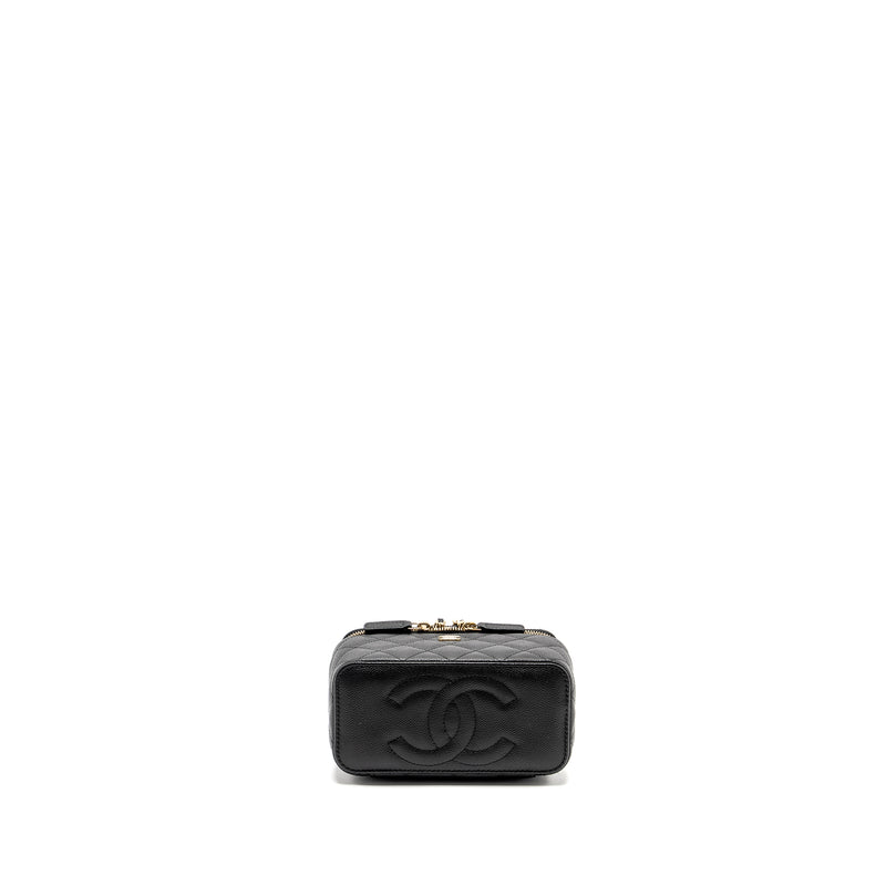 CHANEL Long Vanity With Chain Caviar Black LGHW