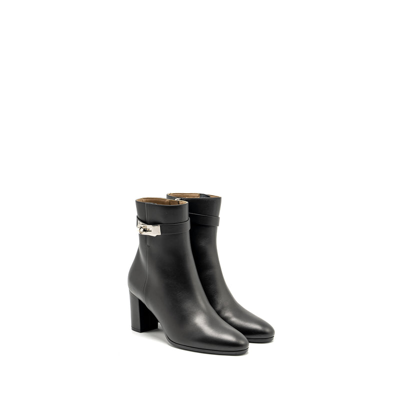 Hermes size 38 Saint Germain Ankle Boot Calfskin Black SHW