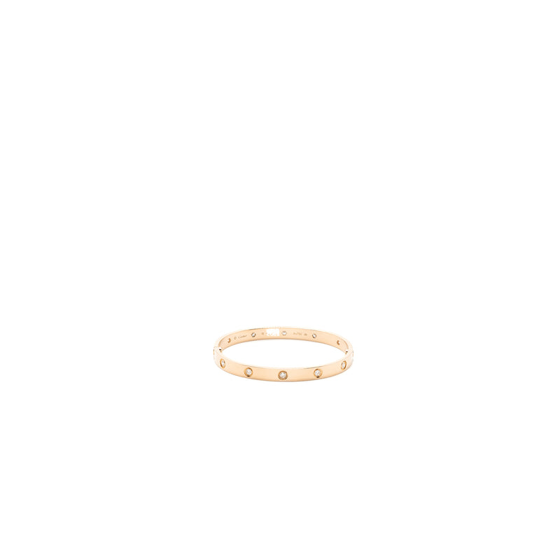 Cartier size 18 love bracelet rose gold with 10 diamonds