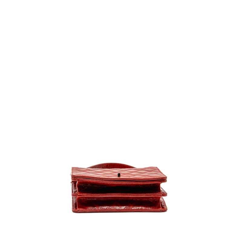 Chanel Large Rita Top Handle Flap Bag Calfskin Dark Red Multicolour Hardware