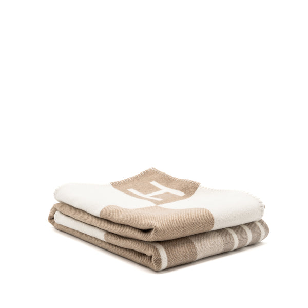 Hermes Avalon Vibration Thrown Blanket Ecru/Natural