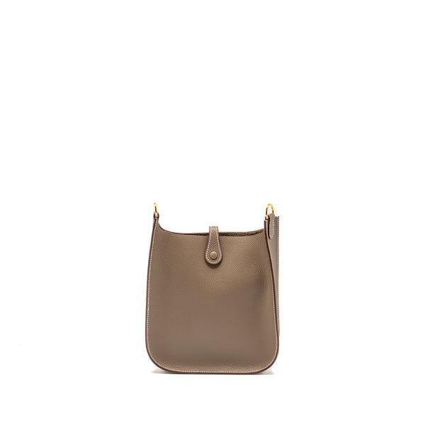 Hermes Mini Evelyne Sellier Epsom Etoupe GHW Stamp K