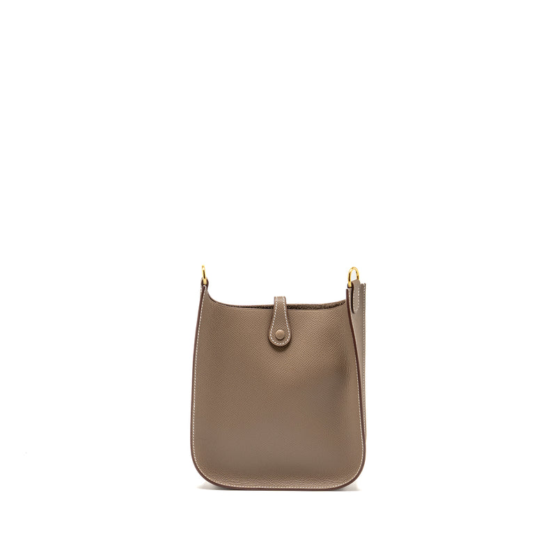 Hermes Mini Evelyne Sellier Epsom Etoupe GHW Stamp K