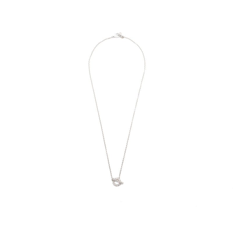 Hermes Finesse pendant necklace white gold diamonds