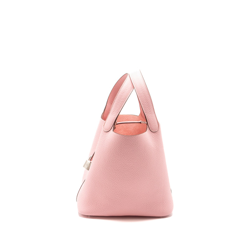 Hermes picotin 22 lock bag clemence rose sakura SHW stamp B