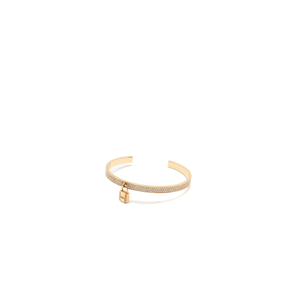 Hermes Size SH Kelly Cadenas Bracelet, small Model Rose Gold/Diamonds