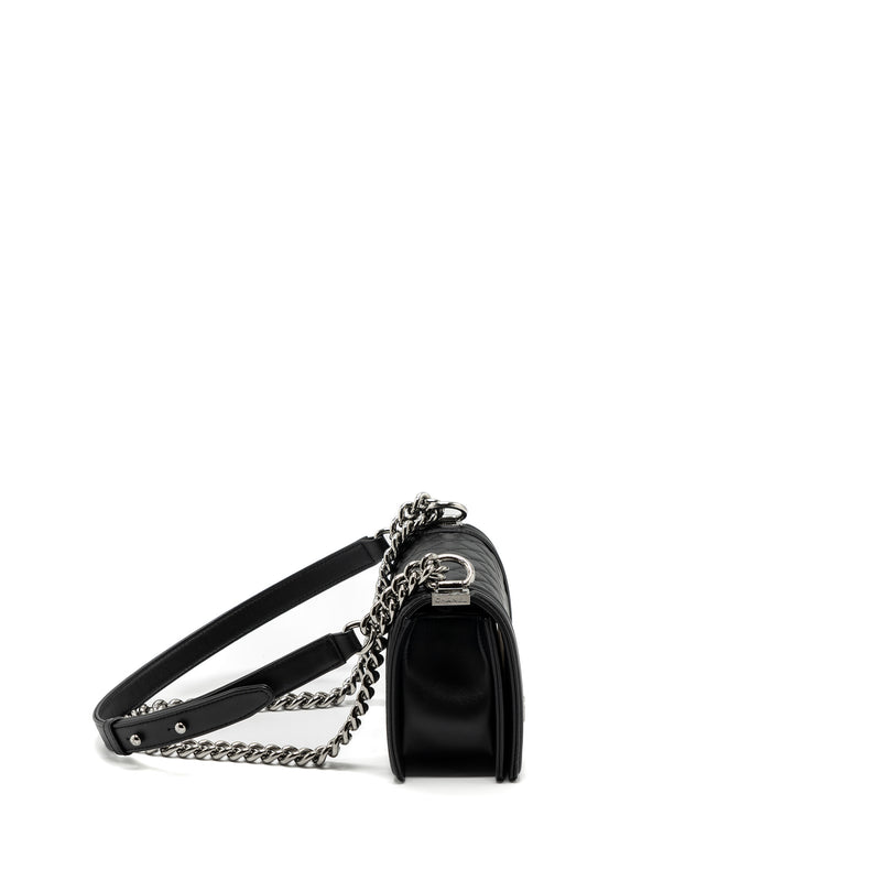 Chanel Small Boy Bag Calfskin Black shw (microchip)
