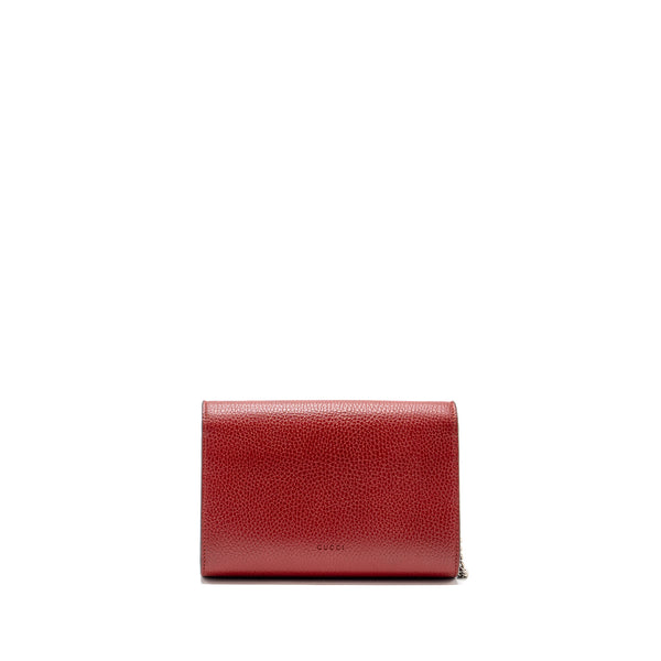 Gucci dionysus wallet on chain calfskin red multicolour hardware