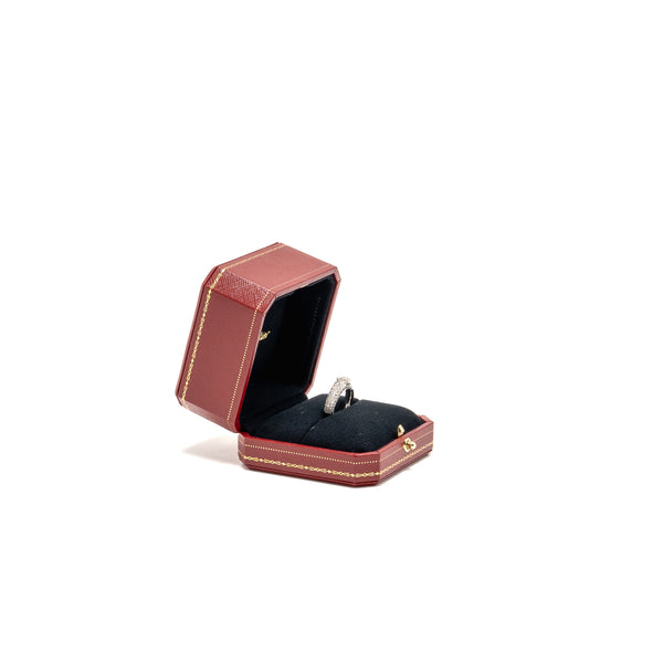 Cartier Size 53 Panthere de Cartier Ring, Small Model, Paved Emeralds, Onyx, White gold with Diamonds