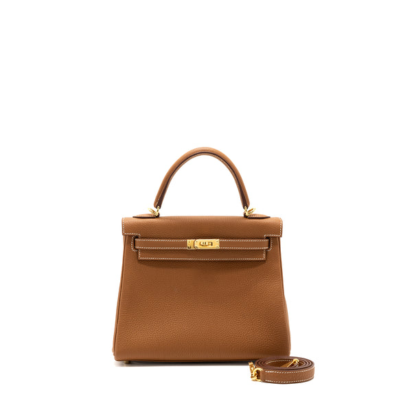 Hermes Kelly 25 Togo Gold GHW Stamp U