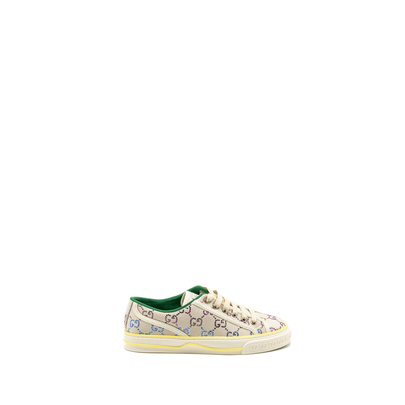 Gucci Size 37.5 Tennis 1977 Sneaker Canvas/ Crystal Multicolour