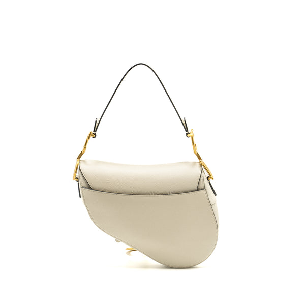 Dior Medium Saddle Bag Calfskin WHITE GHW