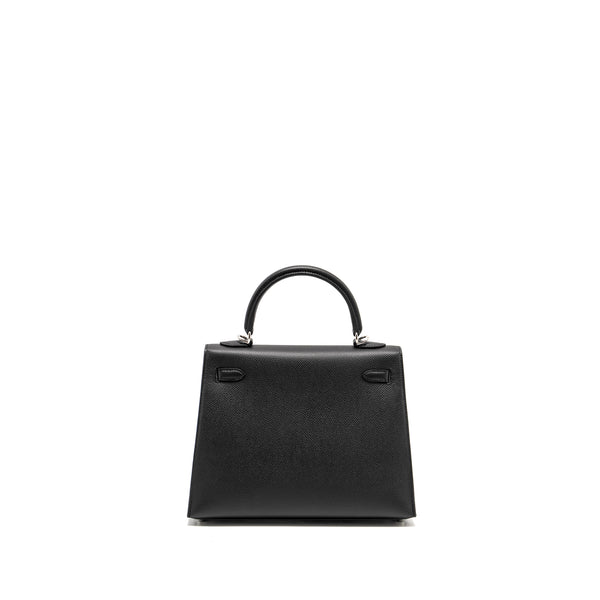 Hermes Kelly 25 Epsom Black SHW stamp W