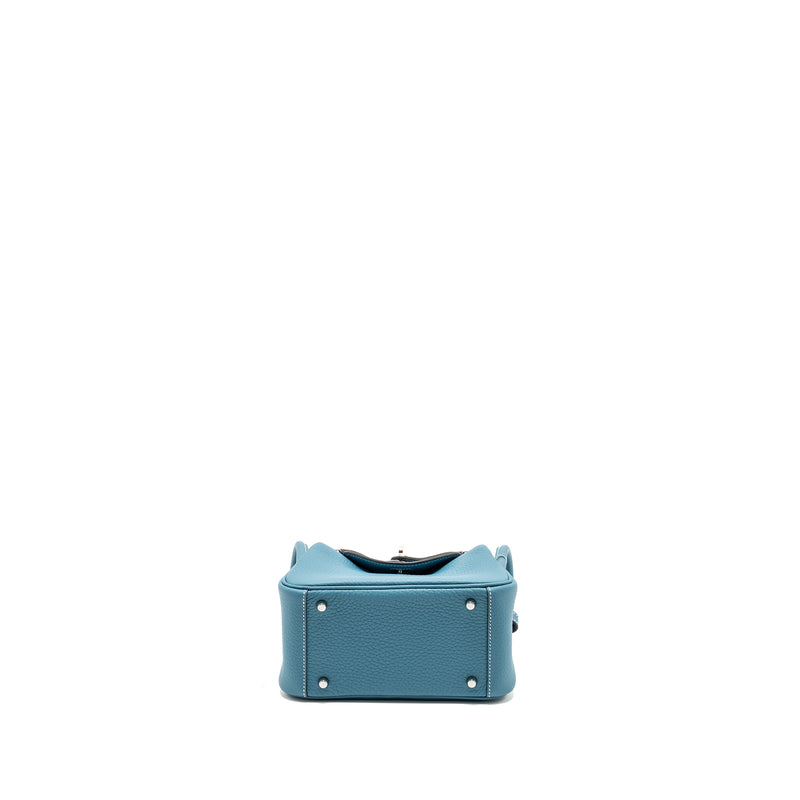 Hermes Mini Lindy Clemence New Blue Jean SHW Stamp W