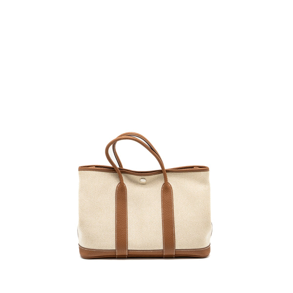 Hermes garden party 30 canvas/negonda ecru/desert/gold SHW Stamp Z