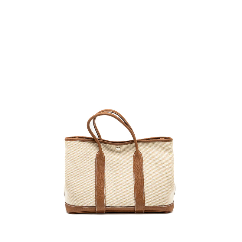 Hermes garden party 30 canvas/negonda ecru/desert/gold SHW Stamp Z
