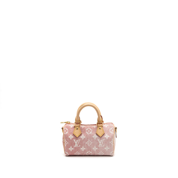 Louis Vuitton Nano Speedy Monogram Denim Pink GHW (New Version)