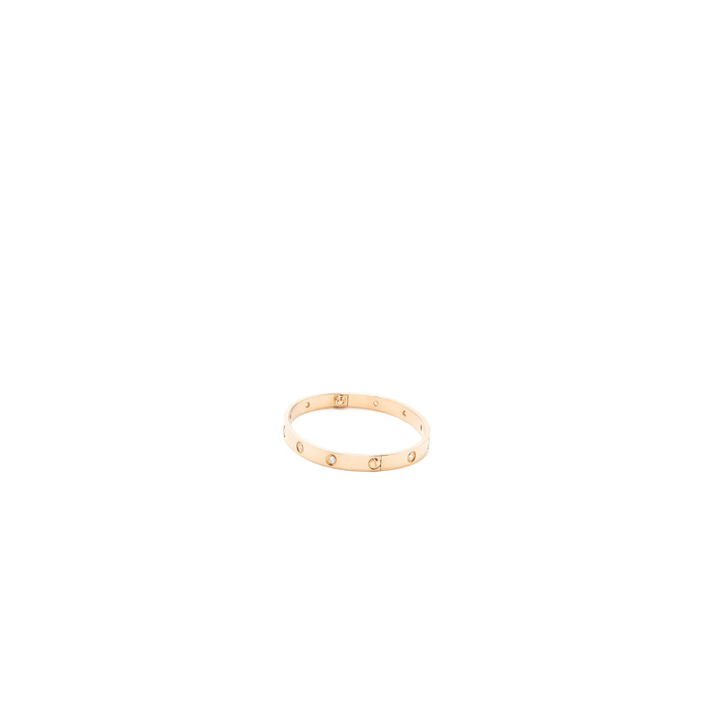 Cartier size 18 love bracelet rose gold with 10 diamonds