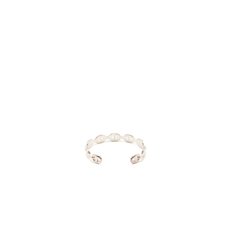 Hermes Size SH Chaine D’ancre Enchainee Bracelet, Medium Model Silver