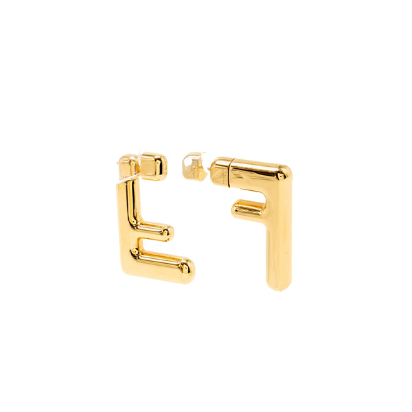 Fendi FF Earrings Gold Tone