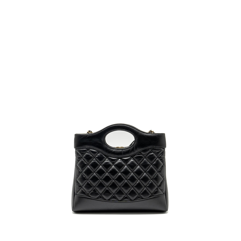 Chanel 23A mini 31 bag calfskin black LGHW (microchip)