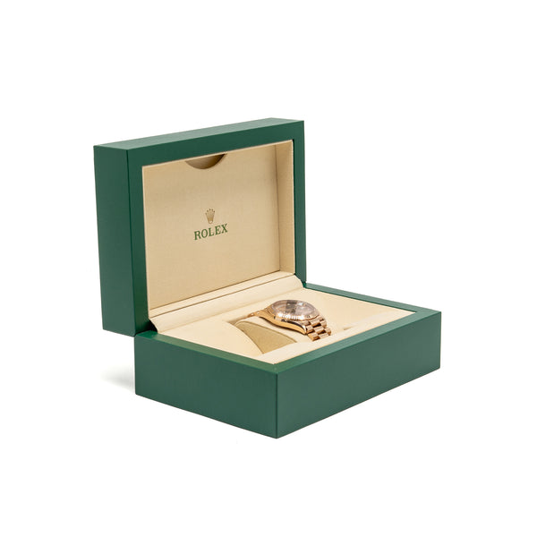 Rolex Day-date 36mm everose gold with rose color, diamond-set dial, Model: M128235-0009