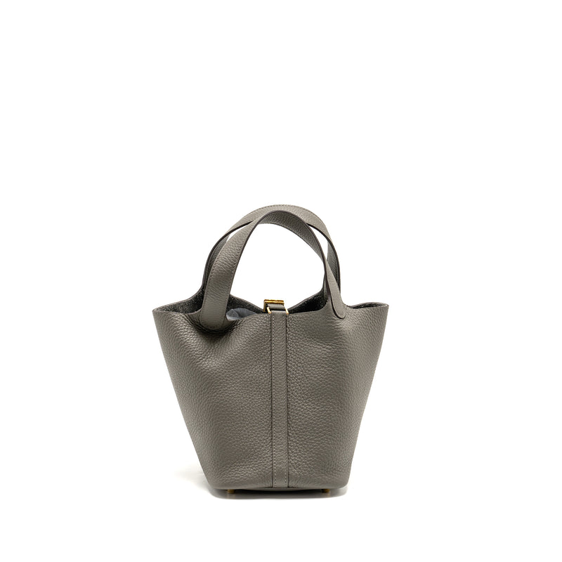 HERMES Picotin 18 Lock Bag Clemence 0L Gris Meyer GHW Stamp U