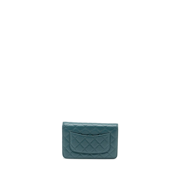 Chanel Classic Wallet on Chain Caviar Dark Green SHW